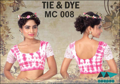 Cotton Blouses - Pink and White Printed Formal Wear, Short Sleeves Design