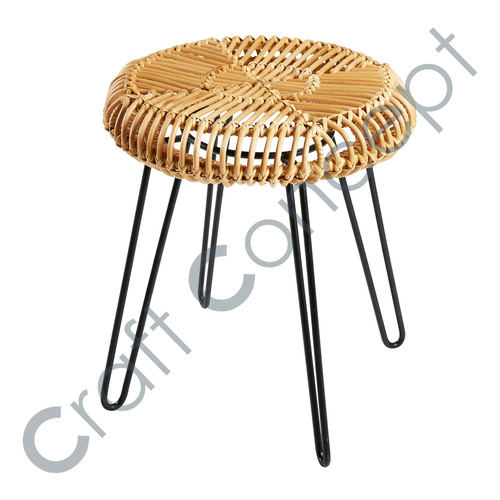 Metal & Bamboo Stool No Assembly Required