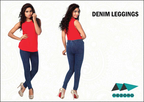 Blue Denim Leggings