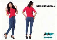 Blue Denim Leggings