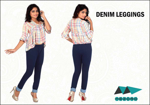 Blue Denim Leggings