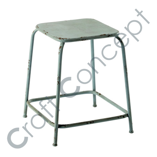 Industry Metal Stool - Solid Sheesham Seat, Coppered Iron Frame | Eco-Friendly Design, Contemporary European Style, No Assembly Required, Ideal for Living Room or Office