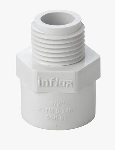 uPVC MTA - PVC Material, Round Shape, White Color, 5-10mm Thickness, High Pressure | Male Connection for Robust Applications