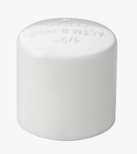 uPVC End Cap - High Pressure, 5-10mm Thickness | Round Shape, White Color, Female Connection