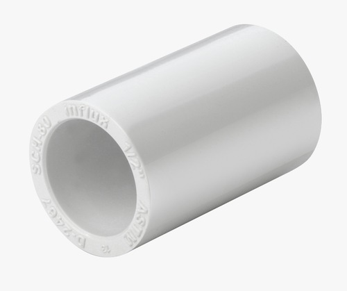 uPVC Coupler - PVC Material, 5-10mm Thickness, White Color | Male Connection, Round Shape, High Pressure Resistance