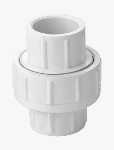 uPVC Union - PVC, 5-10 Millimeter Thickness, Round Shape | Male Connection, White Color