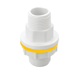 Tank Nipple - PVC, Male Connection, Round Shape, 5-10mm Thickness, High Pressure | White Color