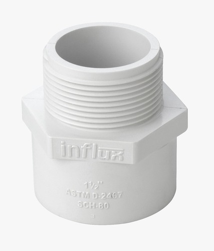 PVC Male Adapter - PVC 5-10mm Thickness Round Shape White Color | High Pressure Resistance Durable Male Connection
