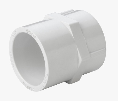 PVC Female Adapter - PVC Material, 5-10mm Thickness, Round Shape, High Pressure Rated, White Color, Male Connection Type