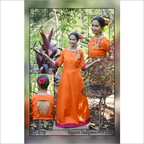 Embroidered Floor Length Gown