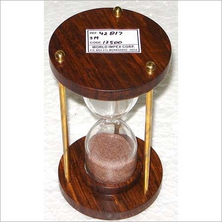 Brown Wooden And Glass Sand Timer