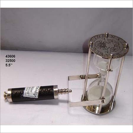 Silver Aluminum And Glass Sand Timer