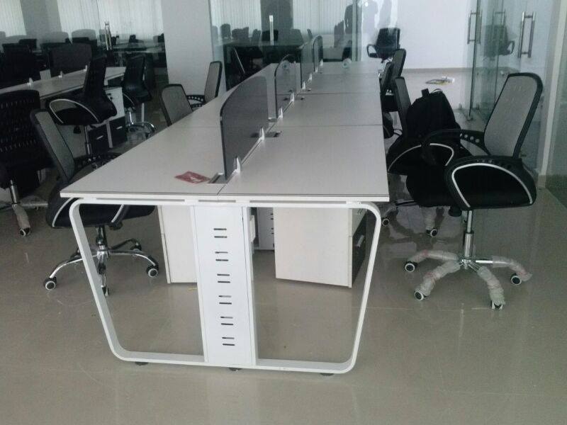 Work Station - Wood/Metal Variable Dimensions White | Modular Design Easy Assembly Cable Management Durable Material