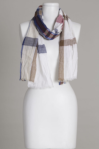 Checked Scarf - 100% Cotton, 70x180cm Size | Short Length, Ideal for Versatile Styling