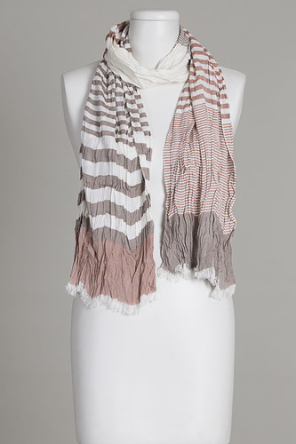Striped Scarf - 100% Cotton, 70x180cm Length | Stylish Short Length Design