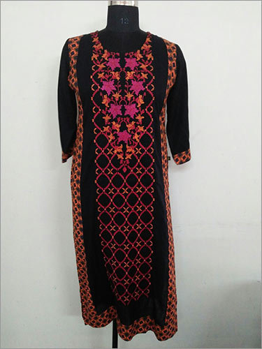 Black Printed Georgette Kurtis