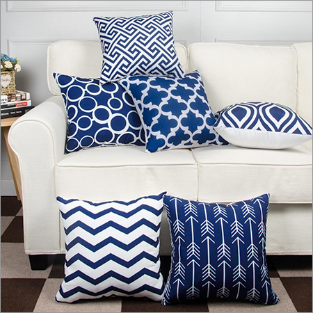 Sofa Cushion Set - Cotton 16x16 Inches Blue, Polyester Fill | Soft Comfort, Stylish Design, Easy Care, Durable Fabric