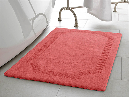 Reversible Bath Rugs - Cotton 24x36 Inch Coral, Embroidered | Soft, Absorbent, Durable, Stylish, Easy Care