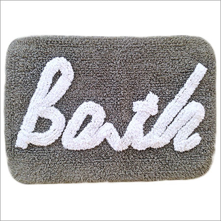 Designer Jacquard Bath Mats - Jacquard, 24x18 Inch, Grey | Soft, Absorbent, Embossed, Durable, Stylish
