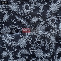 Cording Fabric - Lightweight Georgette, 44 Meter Width, White Color, Embroidered Texture | Sequence & Mirror Work, All Fabric Compatibility
