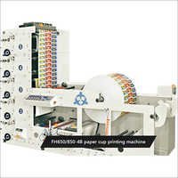 Paper Cup Printing Machine - 60m/min Speed, 4 Colors, 650mm Max Width | Plc Control, Ir Drying, Anilox Ink Roller, Magnetic Tension Control