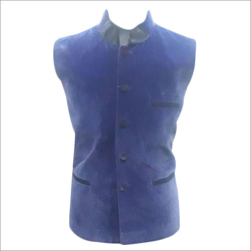 Kids Wear - Cotton Blend XS-XL Blue Sleeveless Vest, Mandarin Collar, Button Closure | Stylish, Comfortable, Durable, Versatile