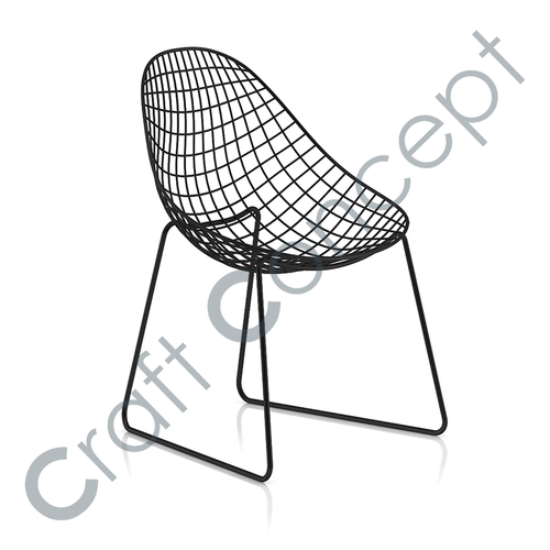 Black Metal Oval Seat Chair No Assembly Required