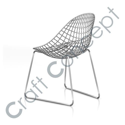 Eco-Friendly Silver Metal Oval Seat Chair