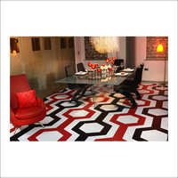 Printed Vinyl Flooring - 2mm Thick, 4ft X 12ft Size, Red | Scratch Proof, Slip And Stain Resistant, Easy To Clean