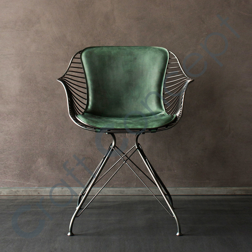 Metal With Green Seat Chair No Assembly Required
