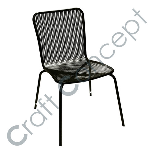 Black Metal Chair - Iron Material, Lightweight Design, Elegant Matte Black Finish | Indoor and Outdoor Use, Eco-Friendly, No Assembly Required, Part of Classy Range