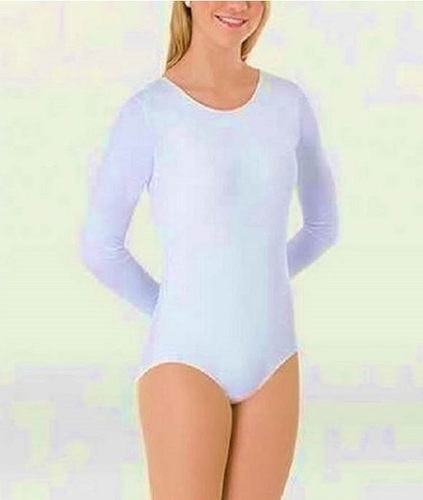 White Full Sleeve Leotard Body Sutt