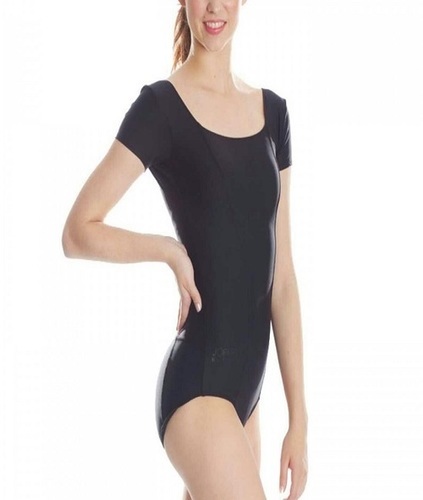 Black Half Sleeve Leotard Body Sutt