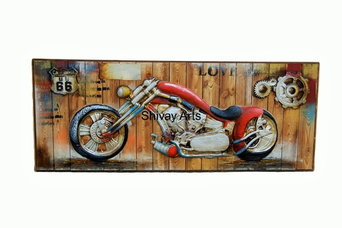 Wooden Contemporary Designer 3D Motorcycle Wall Decor Wall Hanging Wall Mural Wall Sculpture