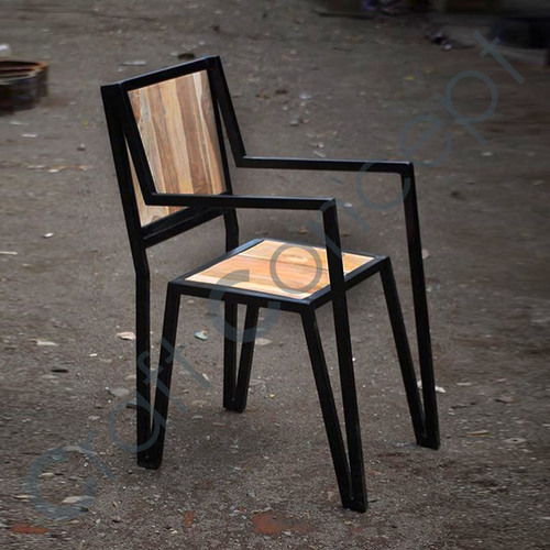 Wood & Metal Armchair No Assembly Required