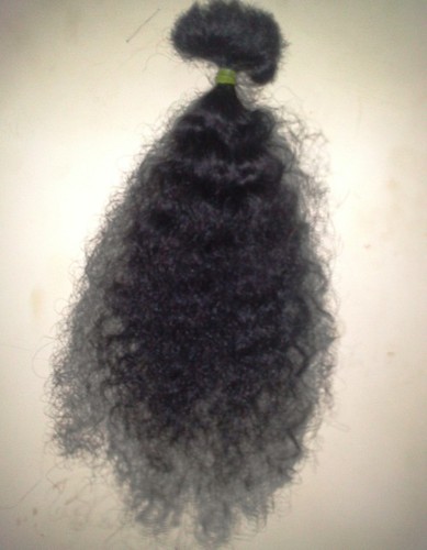 Curly Hair Extension - Non Remy Indian Hair, Black Color | Ideal for Baby Girls, Girls, Women