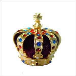 Metal Crown Caps - Metal with Gems, Various Sizes, Gold Color | Durable, Intricate Polished Design, Break Resistant
