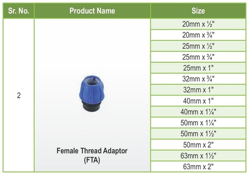 Irrigation Female Adapter