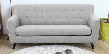 SOFA - Fabric, 78x36x30 inches, Grey | Stylish Design, Comfortable Foam Cushions, Wooden Legs