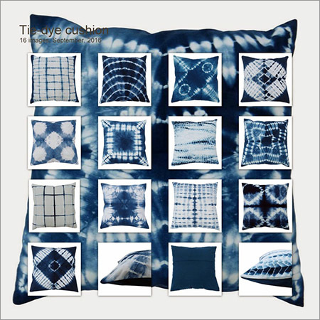 Indigo Blue Shibori Print Cushion Cover