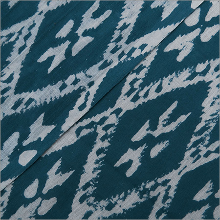 Cotton Hand Block Print Ikat Voile Fabric