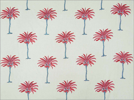 Hand Block Print Palm Tree Fabric