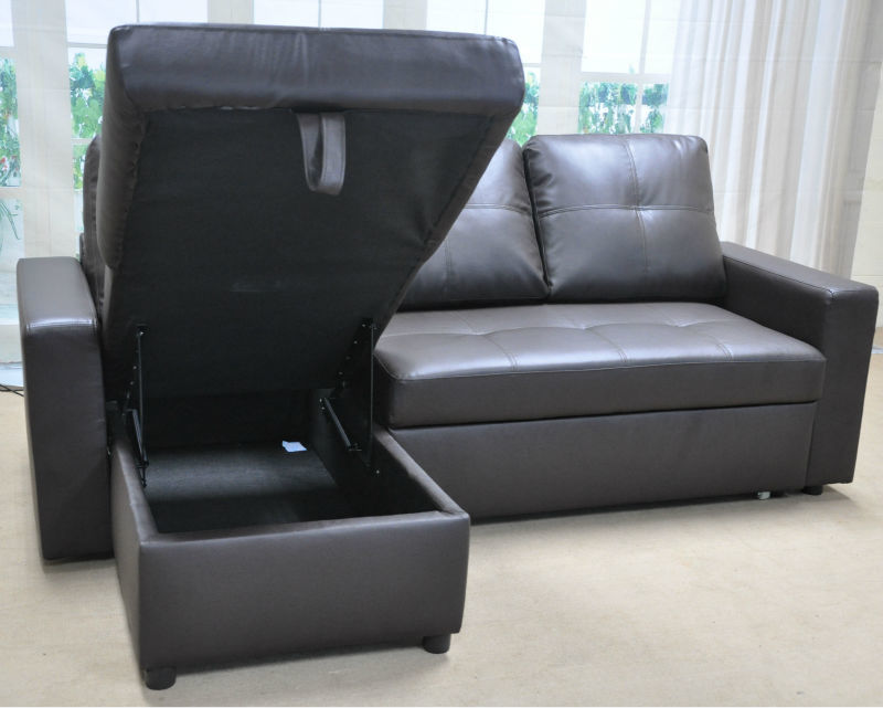 Sofa - Leatherette Sectional, 78x86x36 Inches, Black | Comfortable Seating, Space Saving, Stylish Design, Easy Storage