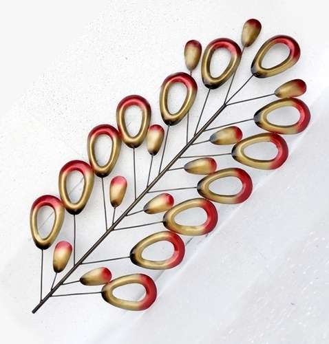 Patterned Leaves Metal Wall Decor