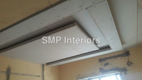 False ceiling with gypsum boards