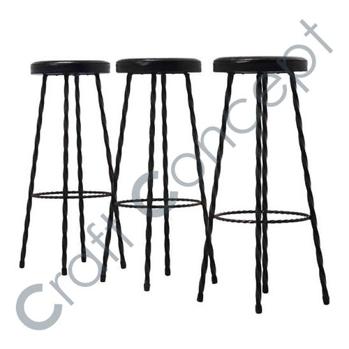 Black Metal Bar Stool No Assembly Required