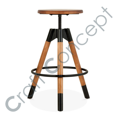Revolving Seat Wood Bar Stool No Assembly Required