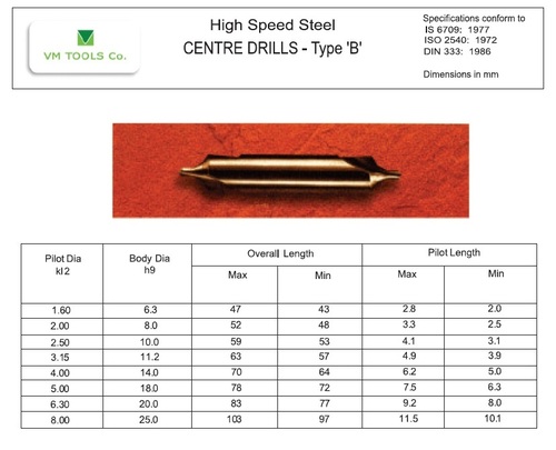 centre drill type-B centre drill type-B