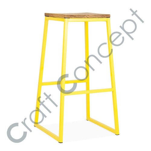 Yellow Square Metal Bar Stool No Assembly Required