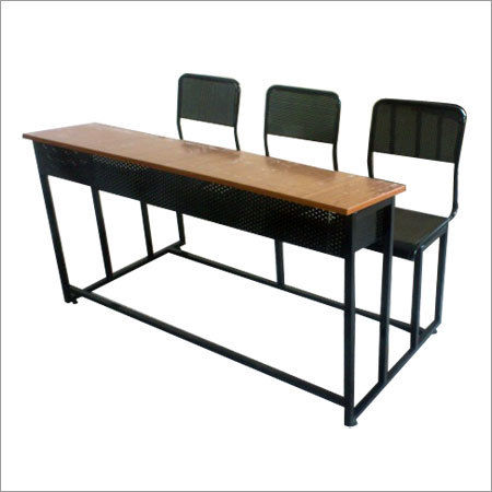 3 Seater Classroom Desk With Book Shelf Design: One Piece